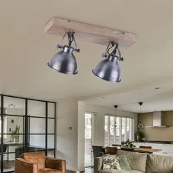 Holz Decken Strahler Wohn Zimmer Wand Spot Lampe Strahler verstellbar LeuchtenDirekt