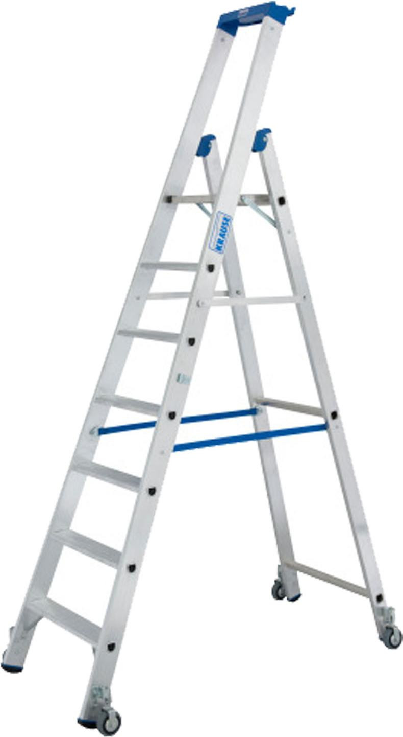 Krause Stufen-StehLeiter trap, verrijdbaar, 7 treden