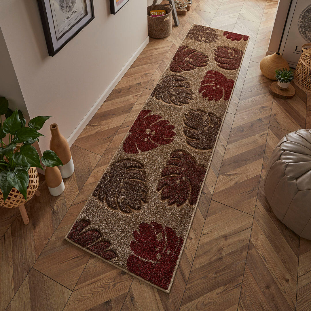 Lark Manor Noam Floral Area Rug Red/Brown Runner 60cm x 230cm