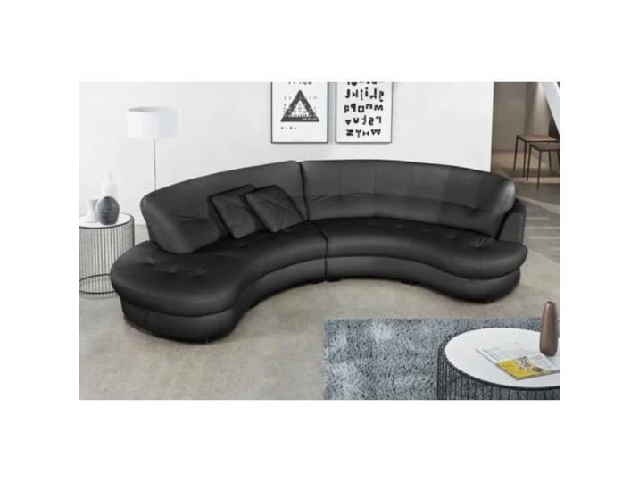 Canapé en cuir italien de luxe 5/6 places BRETINI noir côté accoudoir droit