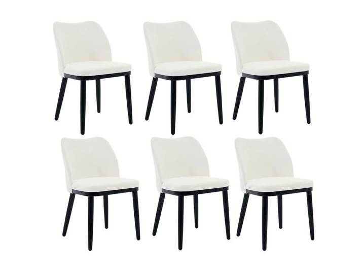 6 chaises salle à manger tissu beige