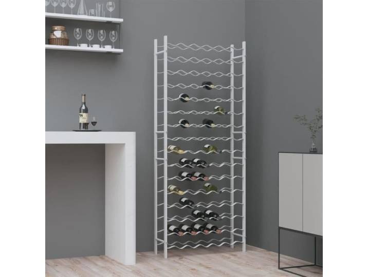 Casier à bouteilles pour 96 bouteilles Blanc Métal 340914