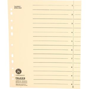 Falken Trennblätter 25001024, A4, chamois, 180g/m² Karton, 50 Stück