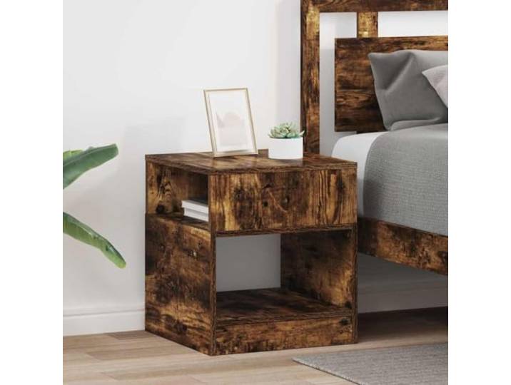 Beistelltisch 2 Stk. Geräucherte Eiche 40,5 x 40 x 45 cm Holzwerkstoff Moderner Beistelltisch, Holzwerkstoff, geräucherte Eiche Optik, Stauraum, pflegeleichte Oberfläche, Innenbereich