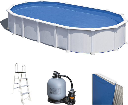 Gre Haiti Oval 730x375x132cm - Oberirdischer Stahlpool - mit unterirdischen Stäben