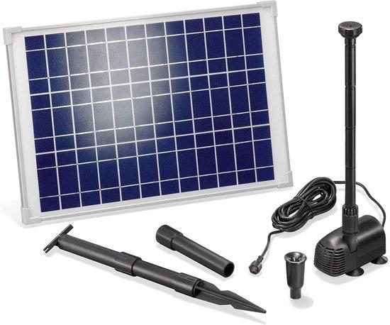 Famanu Solarbetriebene Teichpumpe mit Solarpanel - 1350 L/h Fördermenge und 1,9 m Förderhöhe