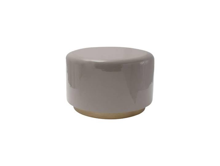 Kayoom Hocker, Grau, Goldfarben, Metall, rund, 43 cm, Wohnzimmer, Sessel, Hocker, Sitzhocker