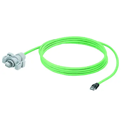 RJ45 Netzwerk Anschlusskabel CAT 5, CAT 5e SF/UTP 5m Grün Flammwidrig, mit