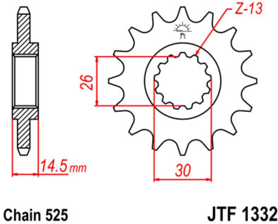 Zahnstange JT JTF1332,14