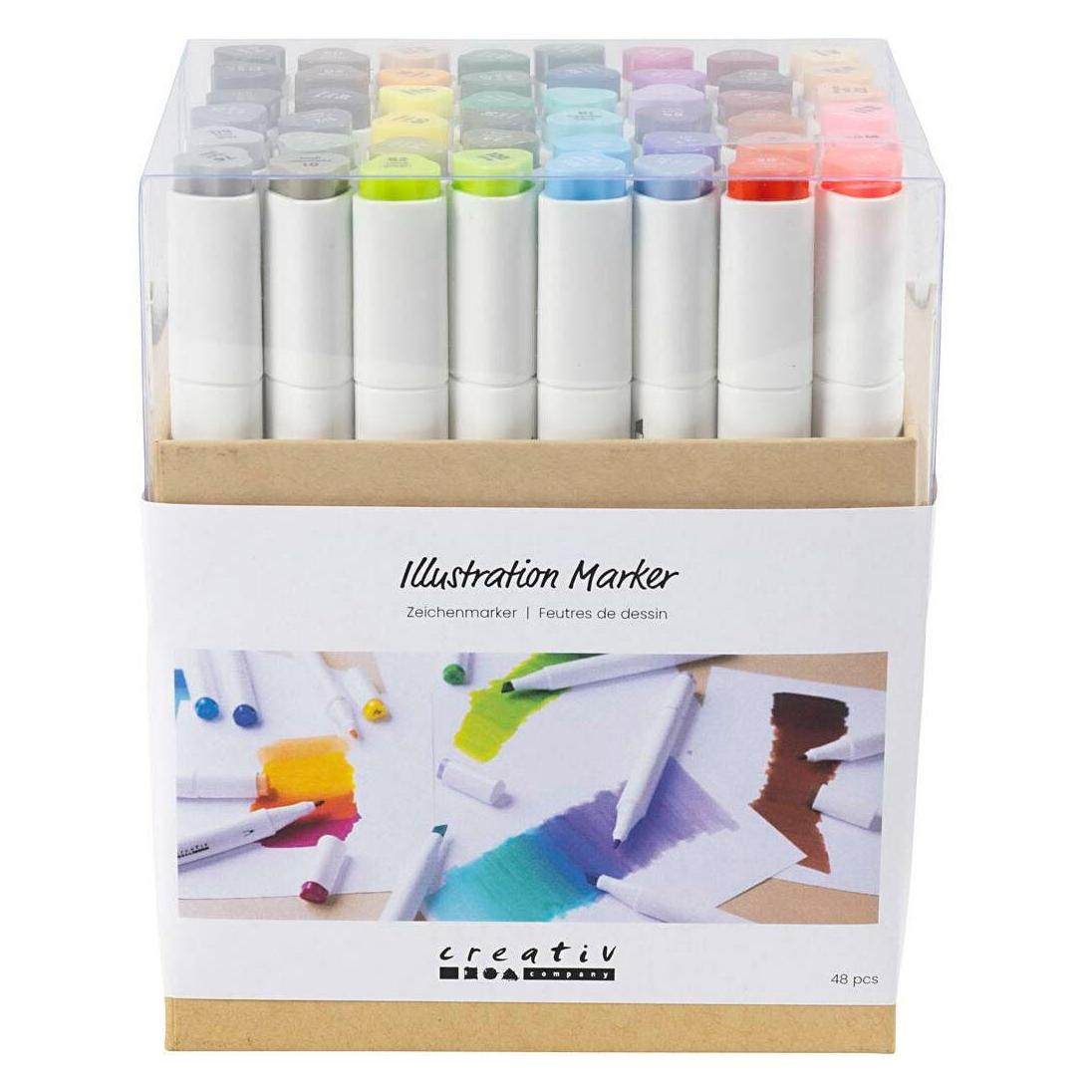 Creativ Company Kalligraphiemarker 1+ 8 mm, 48 Stück, Standard-Farben (48x) (373743)