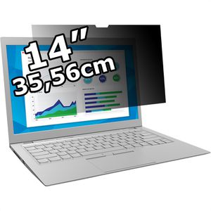 3M Blickschutzfilter PF140W9B, für 14 Zoll / 16:9 Laptops, mit Blaulichtfilter