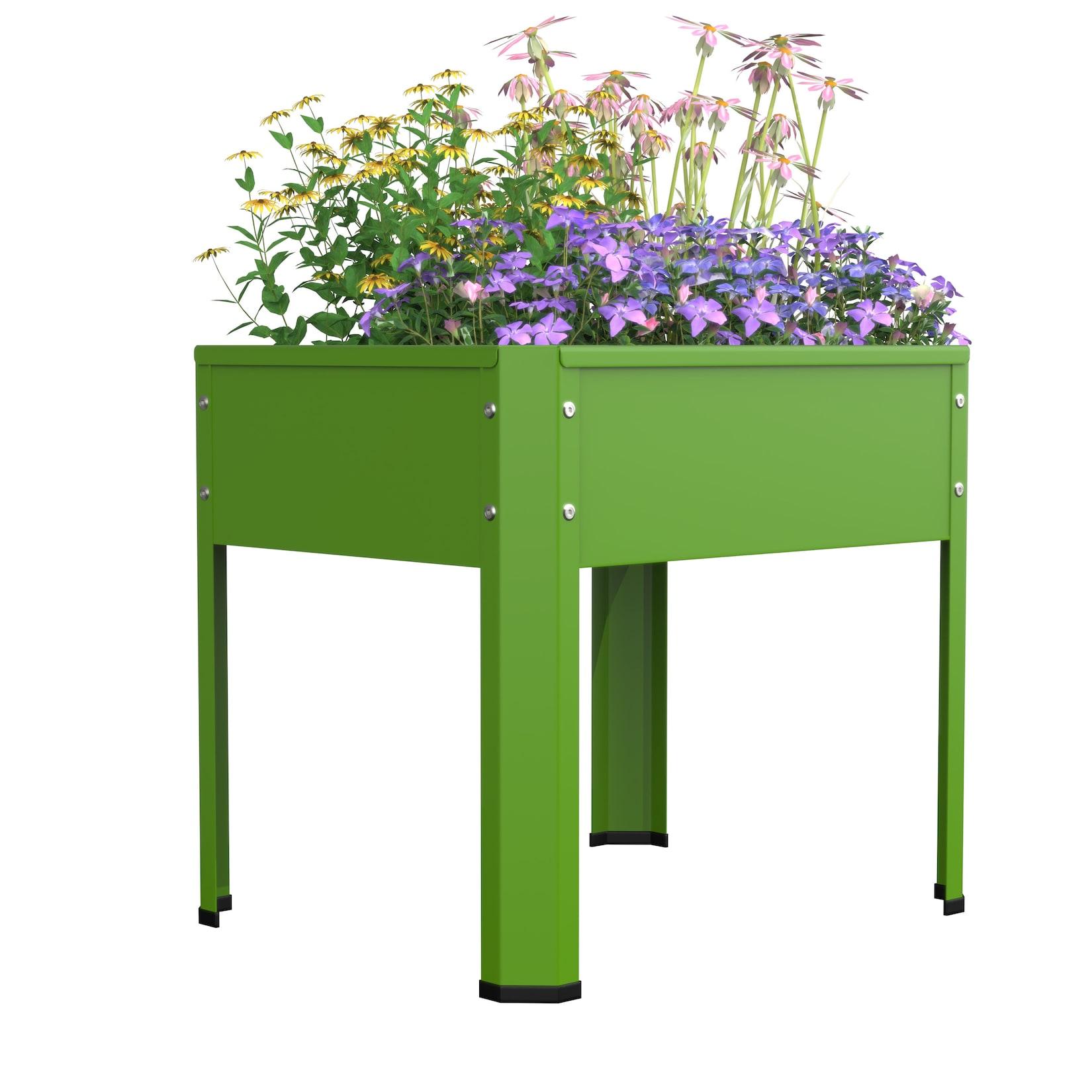 VCM Metall Hochbeet 50x40x45 cm, stehender Pflanzkasten für Balkon Terrasse Garten, Blumenkasten auf Beinen, Balora M