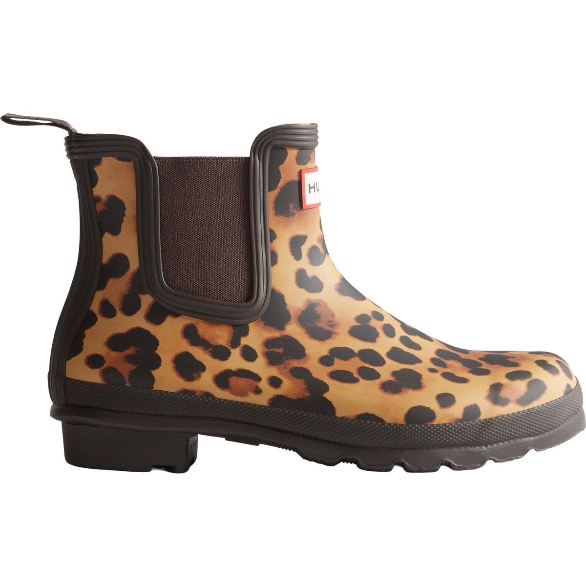 Hunter Womens Original Chelsea Leopard Print BO leopard print/chocolate brown (LO) 8 HFRW0003261-LO-8