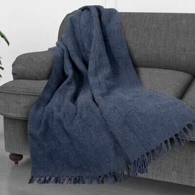 Trade Linker International Kathy Ireland Throw 50 x 70, 50 x 70, Denim