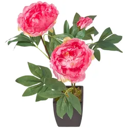 KUNSTBLUME Pfingstrose rosa im Deko-Topf, 46 cm