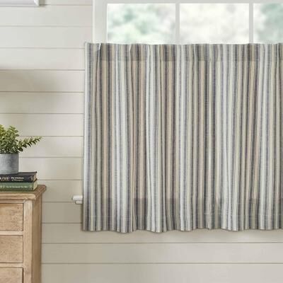VHC Brands Market Place Gray Ticking Stripe Tier Set of 2