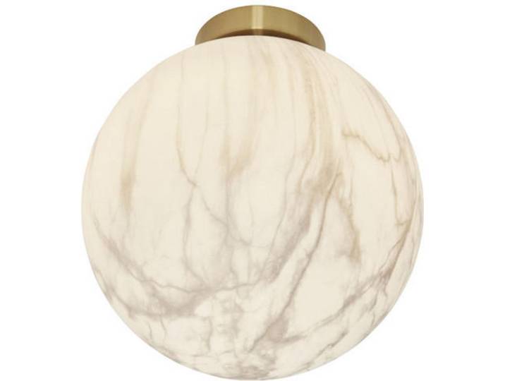 It's about Romi Deckenleuchte Carrara Globus, Weiß, Goldfarben, Metall, Glas, rund, Lampen & Leuchten, Innenbeleuchtung, Deckenleuchten, Deckenleuchten