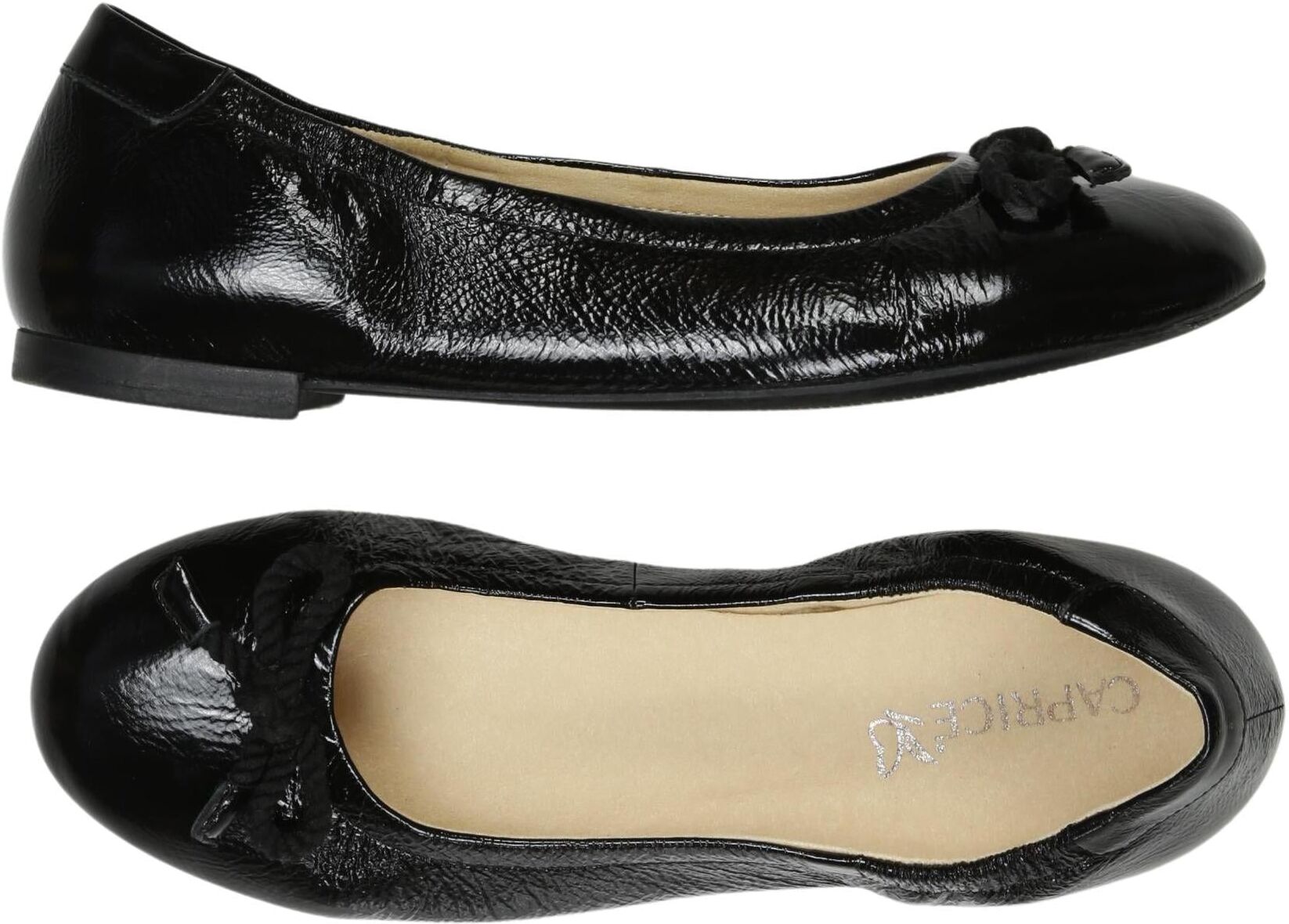 Caprice Damen Ballerina, Schwarz, Gr. EU 39, Leder - Second Hand