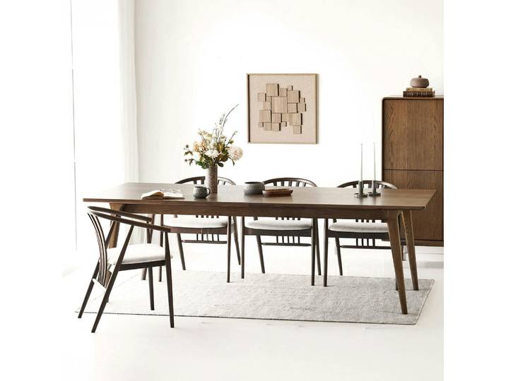 Table Repas Extensible En Bois Plaqué Chêne Fumé\, 240/290/340 Cm Kalkie