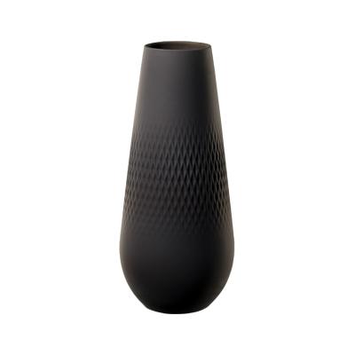 Dekovase VILLEROY & BOCH "Vase Manufacture Collier 26 cm", schwarz (noir), Vasen