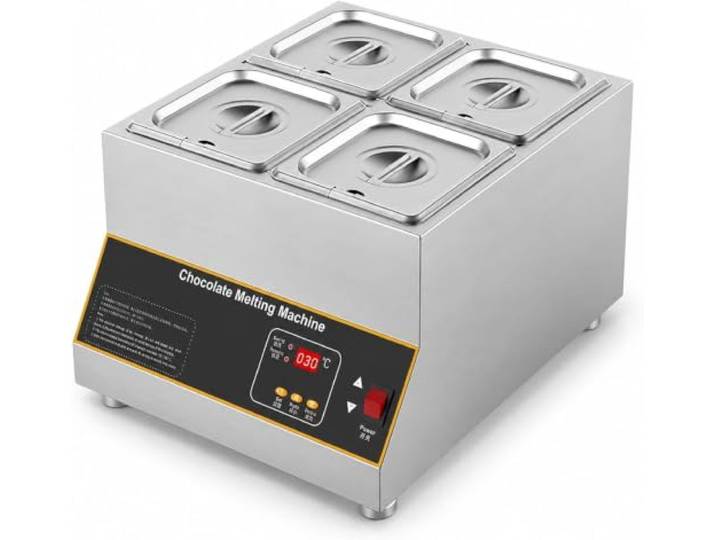 Schokoladentemperiermaschine mit 2 Töpfen, Temperaturregelung von 0 bis 95 °C, Edelstahl-Schmelzofen mit Temperaturregelung zum Schmelzen von Schokolade, Kä und mehr – 2-Topf-Design