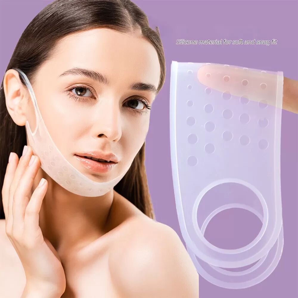 INF Bande de lifting du visage en silicone - V-Line, anti-double menton, réutilisable L