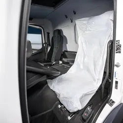 VEPATIM 250 Sitzschoner Einweg-Sitzbezug XL LKW weiß 1400 x 850 mm 13my auf Rolle