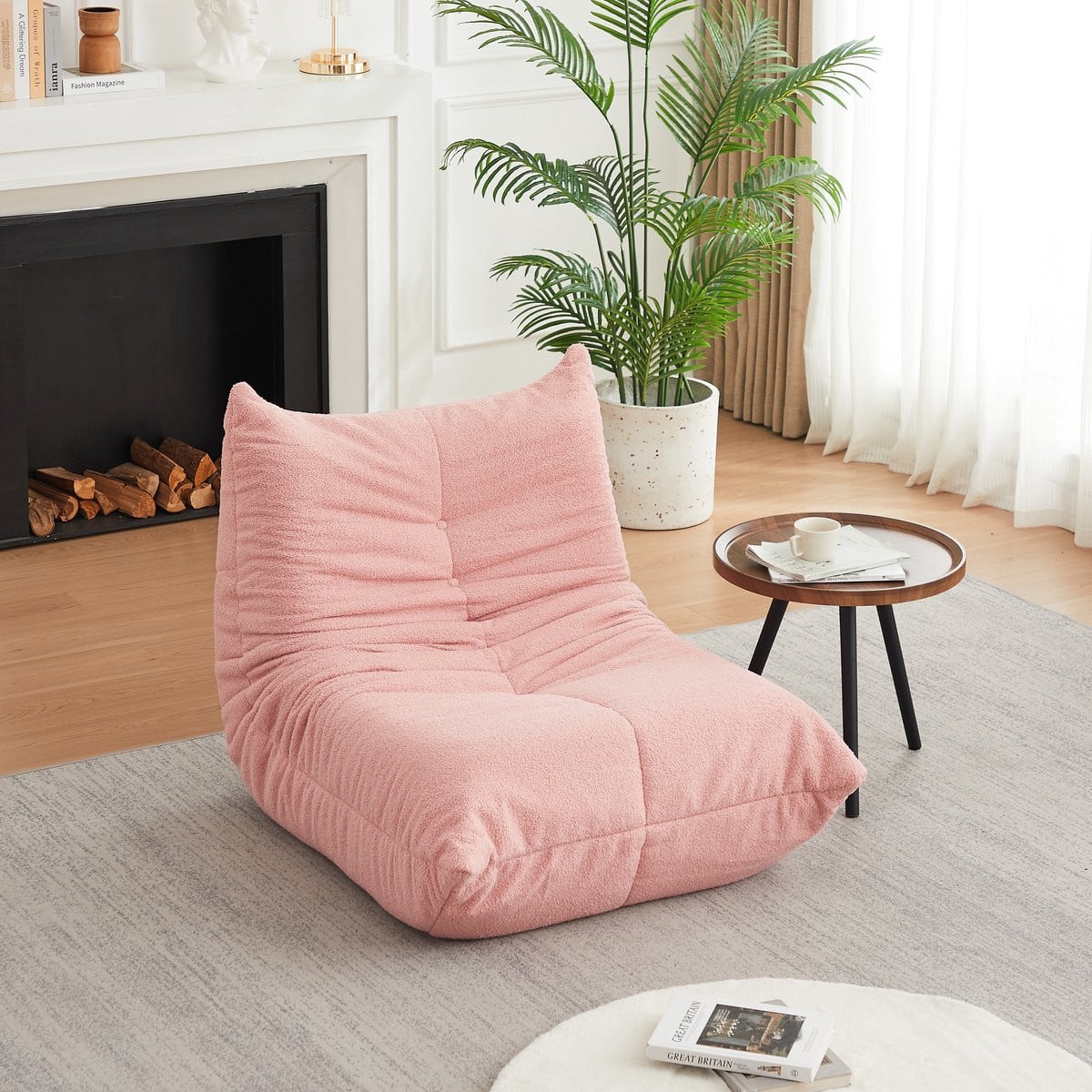 Ropilly Chenille Vloersofa - Ergonomische Vloer Loungestoel met Schuimvulling