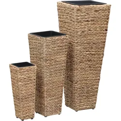 Helloshop26 - Hochbeet-Pflanzkasten für Pflanzen Blumen und Garten 3-teilig braune Wasserhyazinthe 02_0001340
