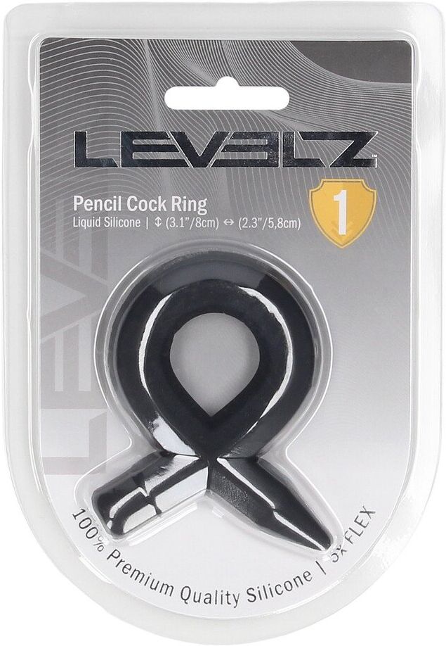 Levelz Cockring en silicone liquide Pencil - Noir
