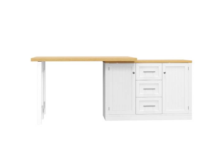 Flieks Kücheninsel Ausziehbar 360° Theke Snackregal Schublade Weiß, 120x74x40 cm, Küchen, Küchenmöbel, Kücheninseln