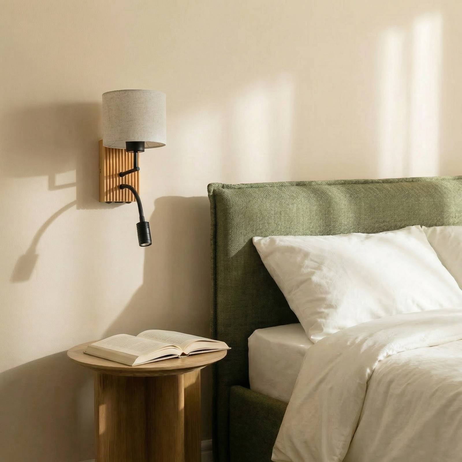 Wandlampe Lieske Lucande, creme / amber, für Wohn- / Esszimmer, Textil / Stoff / Seide, Modern, Wandleuchte, Wandlampe Innen