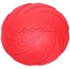 Inspired Deals Durable Rubber Dog Flying Disc Toy For Fetch Training Large Dogs red
