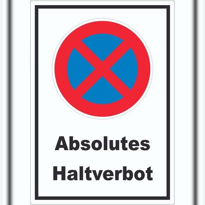 HB-Druck Absolutes Haltverbot Aufkleber A9 (37x52mm)