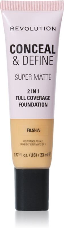 Revolution Conceal & Define mattifying foundation shade F8.5NW 23 ml