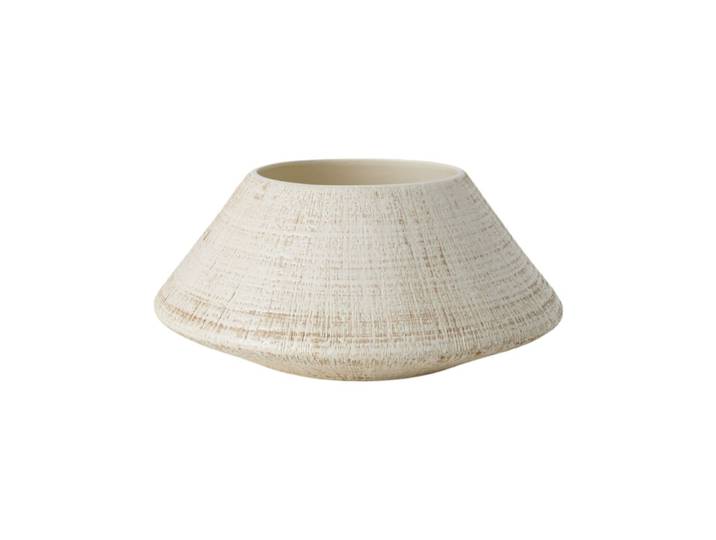 Coupe céramique déco strié beige 32 cm