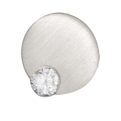 Runder Anhänger JOBO "Kleiner Platinanhänger 10 mm", silber (platin 950), Schmuckanhänger, Damen, SI = kleine Einschlüsse, Diamanten Platin 950, Diamanten, Platin 950, 950 Platin matt mit Diamant