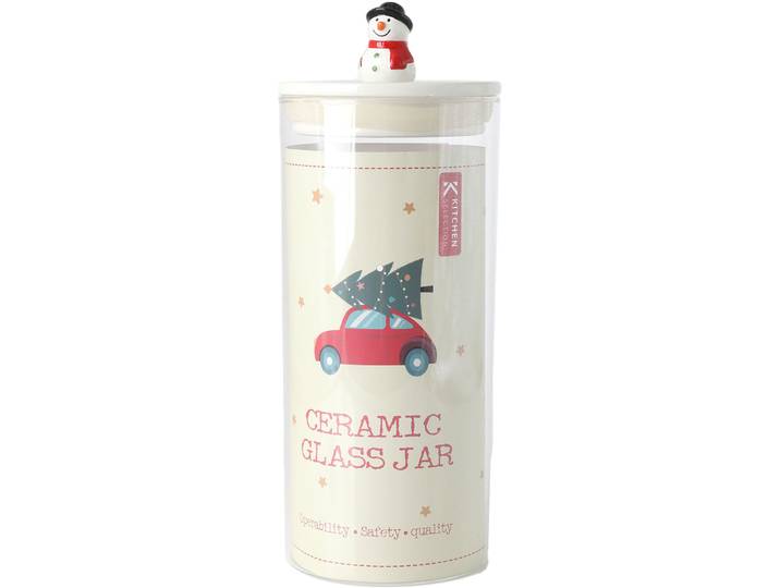 Vorratsglas Xmas klar Glas T 12 cm