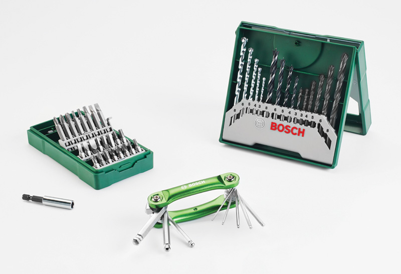 Bosch 15-tlg. gemischtes Bohrerset + 25-tlg. Schrauberbit-Set + Sechskant-Faltwerkzeug 2607017333
