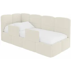 EINZELLBETT Jugendbett mit Bettkasten, Rechts - KIVY 100x200 Beige