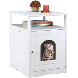 Relaxdays Katzenschrank (Katzenklo geschlossen), Katzenklo