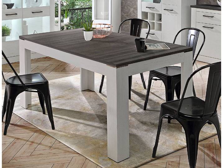 Table extensible 160 x 75 x 90cm Blanc/Gris