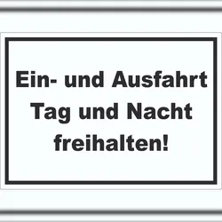 HB-Druck Ein- und Ausfahrt Tag und Nacht freihalten Aufkleber A0 (841x1189mm)