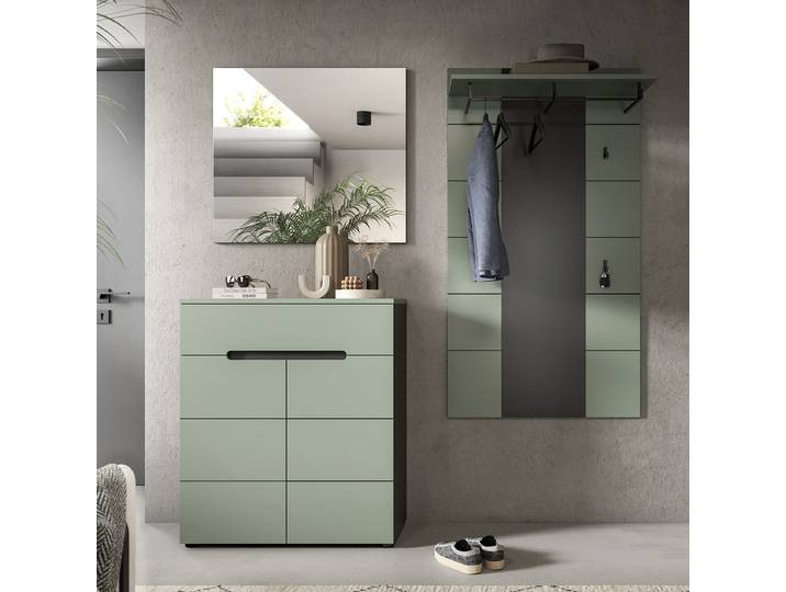 Ensemble d’entrée Canu - Buffet 3 él. 175 x 190 x 37cm Vert/Gris/Vert fumée