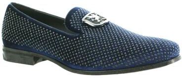 Stacy Adams Swagger - Mens 7.5 Navy Slip On Medium