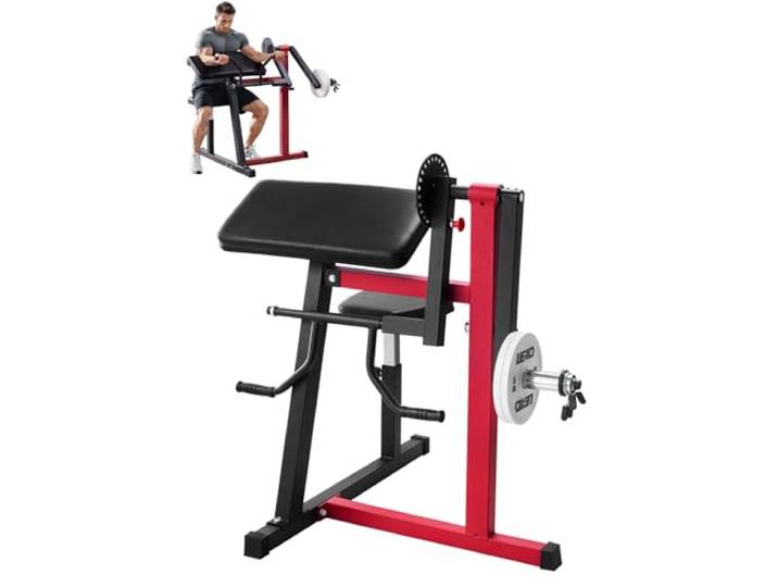 VEVOR Banc à Biceps Triceps 2-en-1\, Pupitre à Biceps pour Entraînement avec Haltères et Barre d’Haltères\, Banc de Musculation pour Extension de Triceps Assise\, Équipement pour Salle de Sport Gym