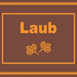 HB-Druck Laub Mülltrennung Schild mit Text Symbol Blätter Blattwerk waagerecht A4 (210x297mm)