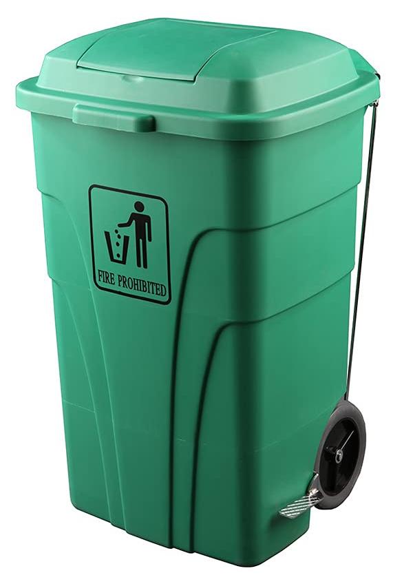 Abfalleimer mit Pedal, 120 l, Polyethylen, grün