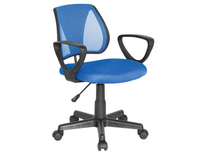 Mid.you Jugenddrehstuhl, Blau, Kunststoff, Drehkreuz, 58x75-92x45 cm, Arbeitszimmer, Bürostühle, Jugendschreibtischstühle & Kinderschreibtischstühle