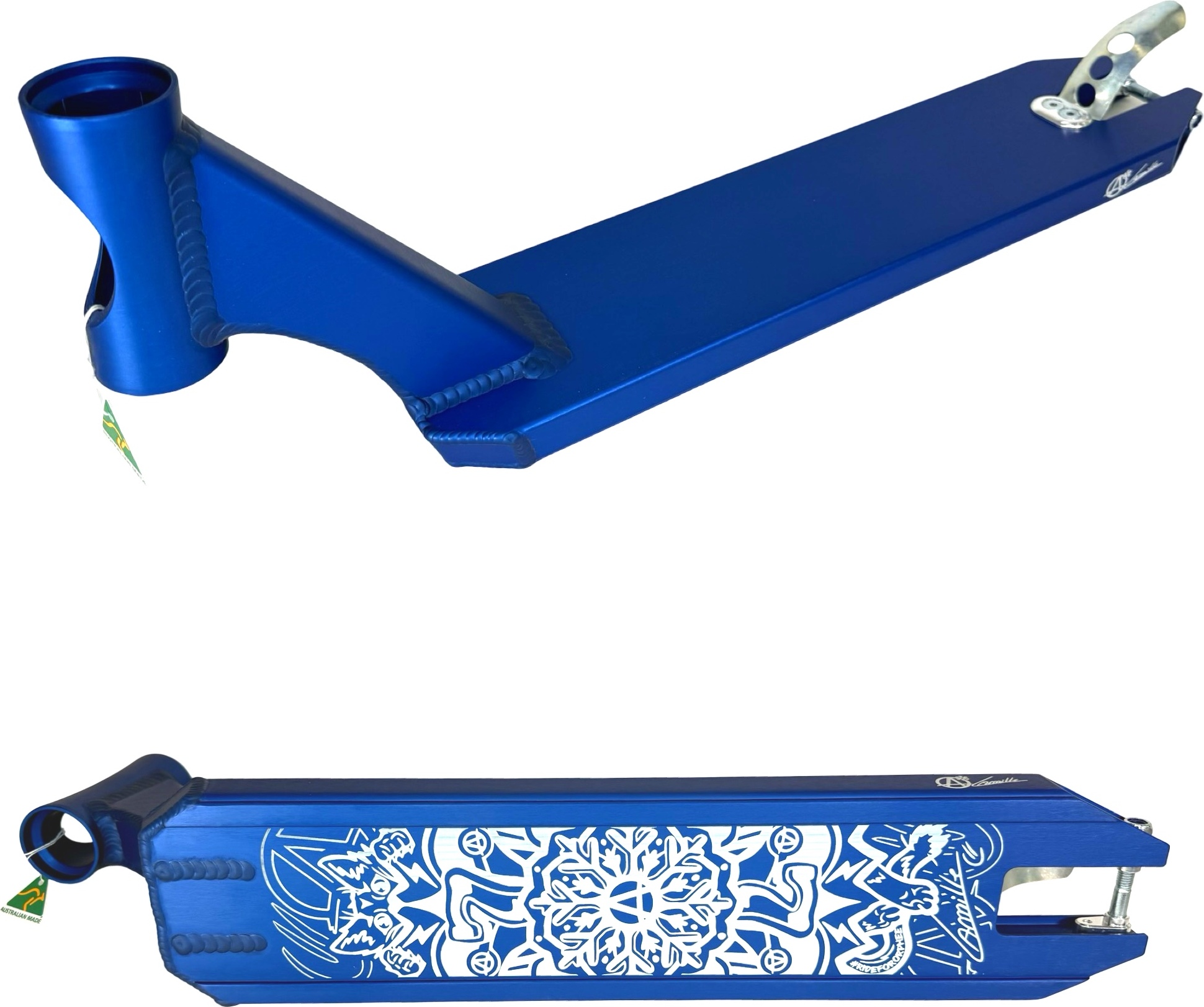Apex Pro Scooter Deck 580 (49cm) 4,5" Wide Blau Sig. Camille Bonnet